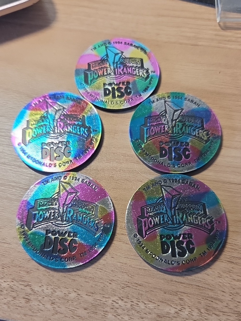 McDonald's Mighty Morphin Power Rangers Holographic Multi-Color Power Discs